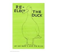 Brainbox Candy Official David Shrigley Postcard - ‘Re-elect the Duck’ - Funny Postcards - David Shrigley Art - A6 Print - Artistic Postcard