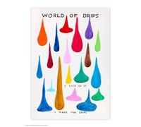 Brainbox Candy Official David Shrigley Postcard - 'World Of Drips' - Funny Postcards - David Shrigley Art - A6 Print - Artistic Postcard