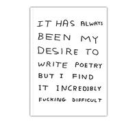 Brainbox Candy Official David Shrigley - Rude A5 Notebook | Notepad - 'Write Poetry' - Perfect Bound - 96 Feint Lined Pages (48 Sheets) - Cheeky Gifts For Him Her Men Women Friends