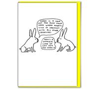 Brainbox Candy Official David Shrigley - Rude Birthday Cards Funny Humorous Happy Birthday - 'Live in Harmony' - Perfect for Husband Him Her Boyfriend Girlfriend Partner - Sold Exclusively