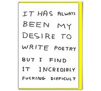 Brainbox Candy Official David Shrigley - Rude Cards Funny Humorous Happy Birthday - 'Write Poetry' - Perfect For Best Friends Mates Him Her Boyfriend Wife Girlfriend Partner - Sold Exclusively