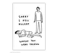 Brainbox Candy Official David Shrigley 'Sorry I Fell Asleep' Funny Humorous Feint Lined A6 Notebook