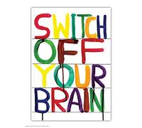 Brainbox Candy Official David Shrigley 'Switch Off Your Brain' Funny Humorous Feint Lined A6 Notebook