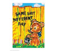 Brainbox Candy Official Magda Archer Postcard - ‘Same Shit Different Day’ - Funny Postcards - Magda Archer Art - A6 Print - Artistic Postcard