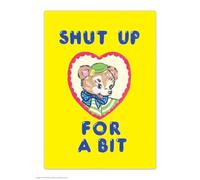Brainbox Candy Official Magda Archer Postcard - ‘Shut Up For A Bit’ - Funny Postcards - Magda Archer Art - A6 Print - Artistic Postcard