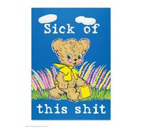 Brainbox Candy Official Magda Archer Postcard - ‘Sick Of This Shit’ - Funny Postcards - Magda Archer Art - A6 Print - Artistic Postcard