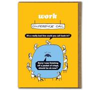 Brainbox Candy Official Modern Toss - Funny Birthday Card - 'Conference Call' - Hilarious Cartoon Comedy - Alternative Birthday Humour Cards - For Him Her Friends Mates