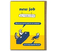 Brainbox Candy Official Modern Toss - Funny Birthday Card - 'Interview Pub' - Cheeky Cartoon Comedy - Birthday Humour Cards For Him Her Friends Mates