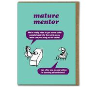 Brainbox Candy Official Modern Toss - Funny Birthday Card - 'Mature Mentor' - Hilarious Cartoon Comedy - Alternative Birthday Humour Cards - For Him Her Friends Mates