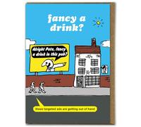 Brainbox Candy Official Modern Toss - Funny Birthday Card - 'Targeted Ads' - Hilarious Cartoon Comedy - Alternative Birthday Humour Cards - For Him Her Friends Mates