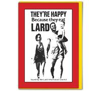 Brainbox Candy Official Viz Advert Birthday Card - Hilariously Funny - 'They're Happy Because They Eat Lard' - Cheeky Alternative Card Humour - For Him Her Men Women Friend Mates - Sold