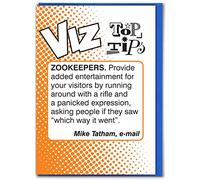 Brainbox Candy Official Viz Top Tips Birthday Card - Hilariously Funny - 'Zoo Keepers' - Cheeky Alternative Card Humour- For Him Her Men Women Friend Mates - Sold