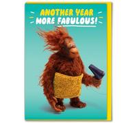 Brainbox Candy - Orangutan Another Year More Fabulous Birthday Card