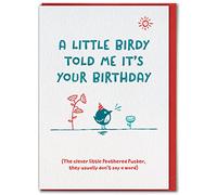 Brainbox Candy - Rude Birthday Card - 'A Little Birdy Told Me' - Cheeky Cards For Him Her - Funny Humour Birthday Cards - For Men Women Friends Mates