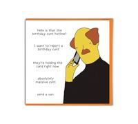 Brainbox Candy - Rude Birthday Card - 'Birthday Hotline' - Otherwhats - Hilarious Illustration - Funny Cartoon Humour - Surreal Cartoonist - Cheeky Cards For Him Men Male Friends Mates