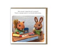 Brainbox Candy - Rude Birthday Card - Forest_Fr1ends - 'Ginger Pube Battenberg' - Cheeky Greeting Card Humour - Fun Novelty Birthday Card - For Him Her Men Women Friends Partner