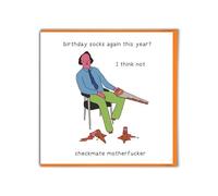 Brainbox Candy - Rude Birthday Card - 'Socks Again This Year?' - Otherwhats - Hilarious Illustration - Funny Cartoon Humour - Surreal Cartoonist - Cheeky Cards For Men Women Friends Mates