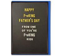 Brainbox Candy - Rude Father's Day Card - 'Fucking Kids' - Cheeky Card From Son Daughter - Witty Amusing Humour - Joke Cards For Dad Father