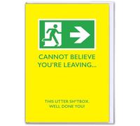 Brainbox Candy - Rude Leaving Card - 'Utter Sh*tbox' - Large A4 Size - Work | Office Group Signing Card - Goodbye Good Luck - Cheeky Cards For Friends Colleagues Co Workers Mates - Blank Inside
