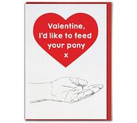 Brainbox Candy - Rude Valentine's Cards - 'Feed Your Pony' - Cheeky Hilarious Valentine's Day Card For Her Girlfriend Wife Partner