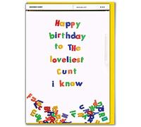 Brainbox Candy Very Rude Birthday Card - 'Happy Birthday C' design -Offensive Joke Banter Vulgar Humour For Him Brother And Sister Husband
