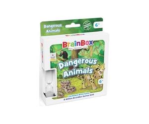 BrainBox Pocket Dangerous Animals | Fun & Educational Travel Card Game | Ages 6+ | 1+ Players | 10 Minutes Playing Time