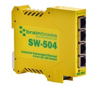 BRAINBOXES - 4-Port Industrial Ethernet Switch, DIN Rail Mountable