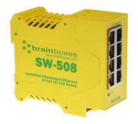 Brainboxes Industrial Ethernet 8 Port Switch DIN Rail Mountable