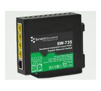Brainboxes Hardened Industrial 5 Port PoE+ Gigabit Ethernet Switch