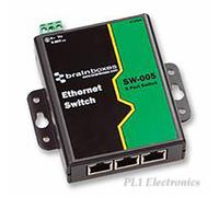 BRAINBOXES SW-005 SWITCH, N/W, 5PORT, 100MBPS, DIN RAIL