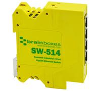 Brainboxes SW-514 Compact 4 Port Gigabit Ethernet Switch DIN Rail ...
