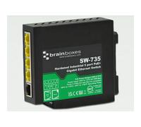 Brainboxes SW-735 Hardened Industrial 5 Port PoE+ Gigabit Ethernet...