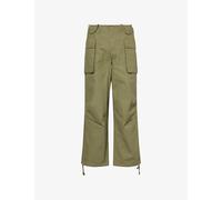 Braindead Mens Braindead Flap-Pocket Canvas Cotton Cargo Trousers Olive 34