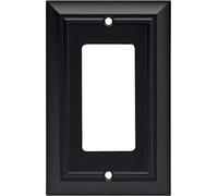 Brainerd Architectural Single-Decorator/GFCI Wall Plate, Flat Black, Flat Black