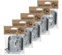 BrainExploder Door Silencer Strike Plate - Flexible, Noise Eliminating Fix for Loud Latches | Fits with No Modifications, Stops Slamming | -20 dB | 4X Quieter | Gray/Five Pack