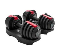 BRAINGAIN 11-in-1 Adjustable Dumbbells Set 12.5kg, 25kg & 36kg Pair | Space-Saving Dumbbell for Home Gym Workouts | 11 Dumbbells in One | Smart Click Technology | Best in Class (2x 12.5kg Adjustable)