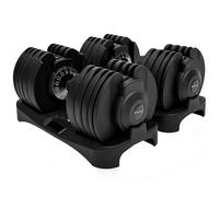 BRAINGAIN 15-in-1 Adjustable Dumbbells Set 24kg Pair | Space-Saving Adjustable Weights for Home Gym Workouts | 15 Dumbbells in One | Smart Click Technology | Durable Performance (24kg Pair)