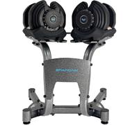 BRAINGAIN 17-in-1 Adjustable Dumbbells 40kg Pair + Stand, Smart-Click Technology for Quick Change Weights, Space Saving Home Gym Set, Secure Locking System, Non Slip Grip, Includes Storage Dock