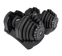 BRAINGAIN 40kg Adjustable Dumbbell Pair, 17 Weight Settings, Smart-Click Technology for Fast Weight Changes, Anti-Slip Grip, Adjustable Plates, Space-Saving Fitness Dumbbells for Home Training