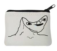 Brainless Dumb Wojak Meme Neoprene Coin Purse Pouch 10x11cm White