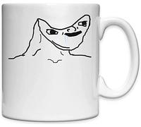 Brainless Dumb Wojak Meme White Ceramic Mug White One Size