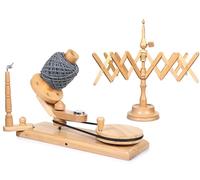 Brainmart Premium Wooden Yarn Ball Winder and Table Top Combo Set for Knitting & Crocheting, Creates 8-12 oz Yarn Balls, Smooth, Durable, and Easy to Use, Winding Tool for Craft Lovers (Beachwood)