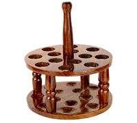 Brainmart Wooden Crochet Hooks Holder, 12 Holes Storage Organizer for Crochet Tools, Crochet Hooks Holder, Rosewood Knitting Needle Storage for Crocheters