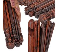 Brainmart Wooden Crochet Hooks Rosewood Knitting Needles Various Sizes Engraved Knitting Needle for Crocheting (Set of 7-3.5 mm to 6.5 mm)