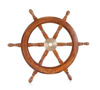 Brainmart ® Wooden Ship Wheel for Home Decoration Premium Sailor's Hand Crafted Wheel for Office Décor, Large Steering Ship Wheel Pirate Rustic Nautical Style wheel - Luxury Gift Decor - (24 Inch)
