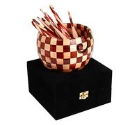 Brainmart Yarn Bowl with Box, Wooden New Signature Bowl & Crochet Hooks Set of 12 - Organizer Crafts Sewing Supplies Storage Knitting Holder, Crochet Accessories (Bowl with Crochet Hooks)