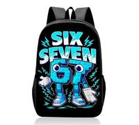 Brainrot Backpack School Bag Kids- 67 Backpack Students Schoolbag Blue Anime Toddler Rucksack Lightweight High Capacity Travel Funny Cool Neon Book Bags Gift for Primary Boys Girls Teen Children