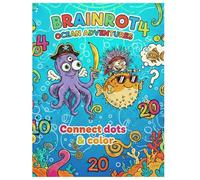 BRAINROT OCEAN ANIMALS - Connect the Dots and Color: Activity Book for kids from 5 to 10 years old (3 Levels)