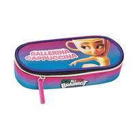BRAINROT - Official Brainrot Organized Oval Pencil Case, Oval Pencil Case with Inner Zip Pocket, Divider with Elastic Loops and Lined Interior, 22 x 7.5 x 11 cm, Cappuccina Ballerina, 22x7,5hx11 cm