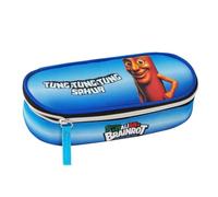 BRAINROT - Official Brainrot Organized Oval Pencil Case, Oval Pencil Case with Inner Zip Pocket, Divider with Elastic Loops and Lined Interior, 22 x 7.5 x 11 cm, Tung Tung Tung Sahur, 22x7,5hx11 cm